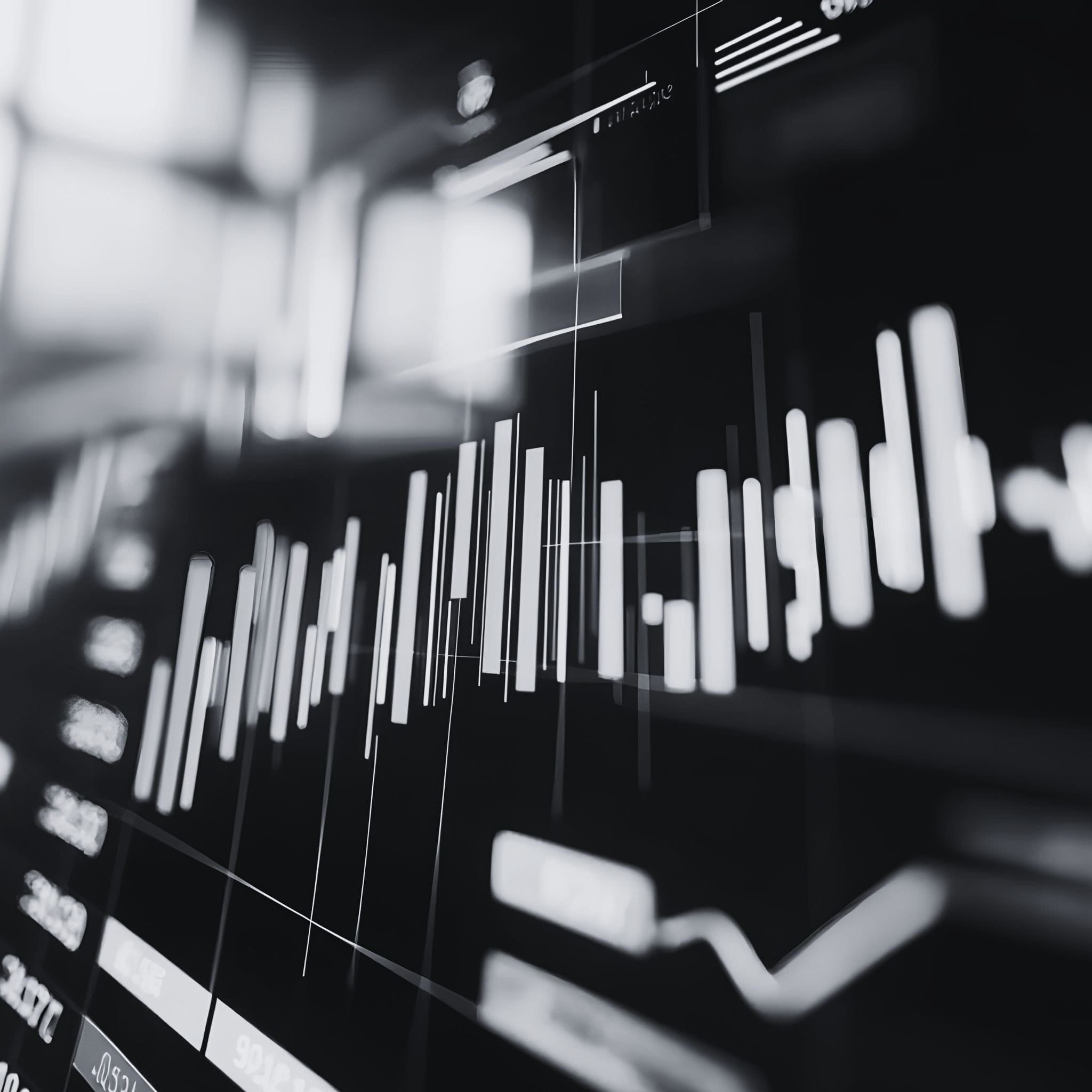 Financial charts on a trading screen